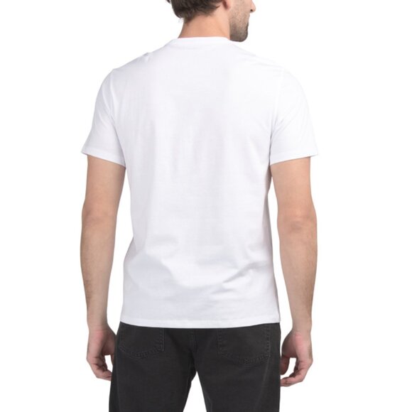 CALVIN KLEIN Ink Short Sleeve Tape Repeat Layered Logo Crew Neck Tee - Picture 2 of 2